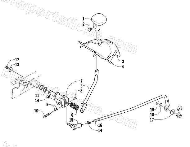 REVERSE SHIFT LEVER ASSEMBLY diagram