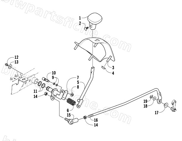REVERSE SHIFT LEVER ASSEMBLY diagram