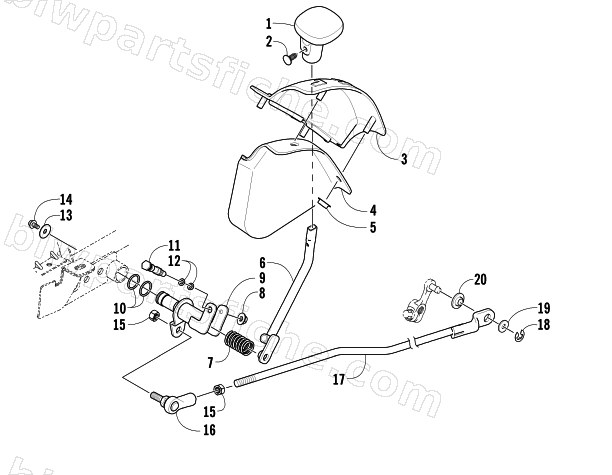 REVERSE SHIFT LEVER ASSEMBLY diagram