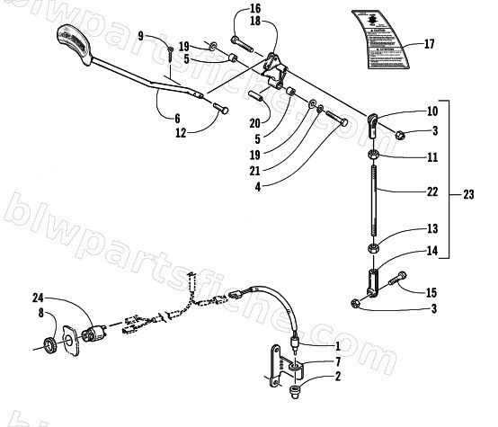 REVERSE SHIFT LEVER ASSEMBLY diagram