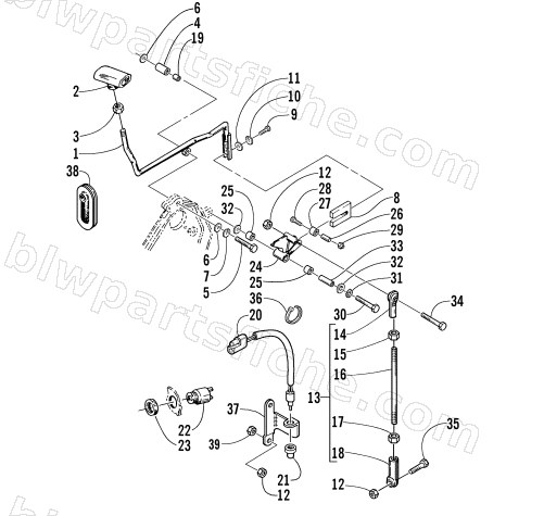 REVERSE SHIFT LEVER ASSEMBLY diagram