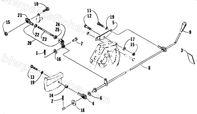REVERSE SHIFT LEVER ASSEMBLY diagram