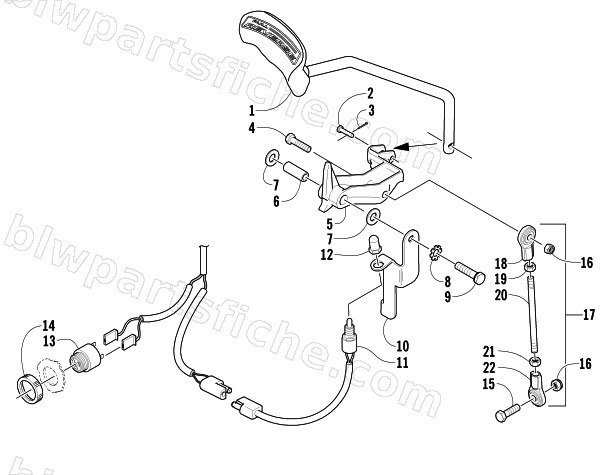 REVERSE SHIFT LEVER ASSEMBLY diagram