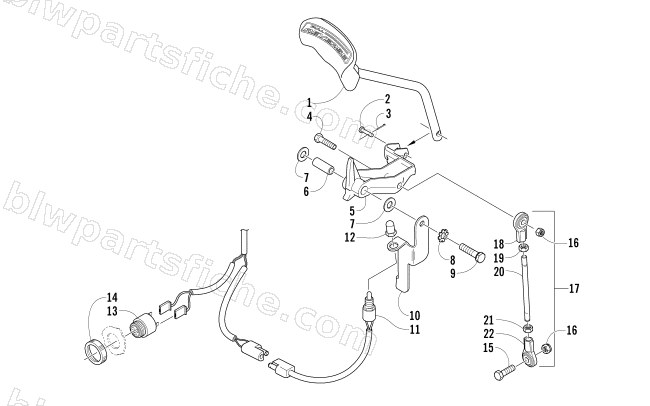 REVERSE SHIFT LEVER ASSEMBLY diagram