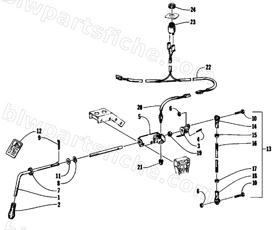REVERSE SHIFT LEVER ASSEMBLY diagram