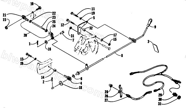 REVERSE SHIFT LEVER ASSEMBLY diagram
