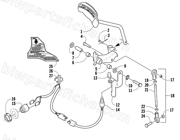 REVERSE SHIFT LEVER ASSEMBLY (OPTIONAL) diagram