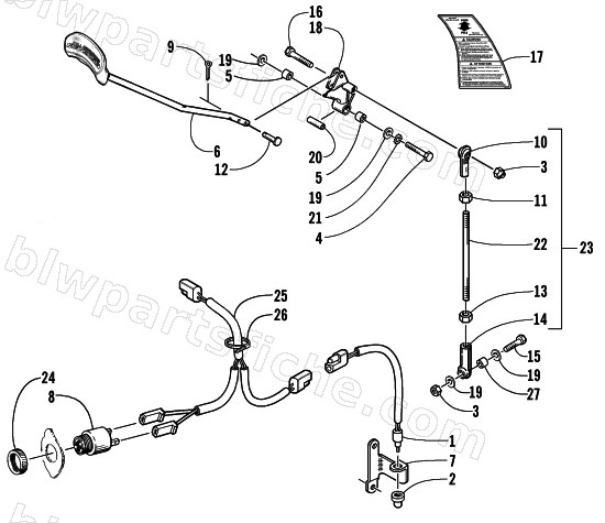 REVERSE SHIFT LEVER ASSEMBLY (OPTIONAL) diagram