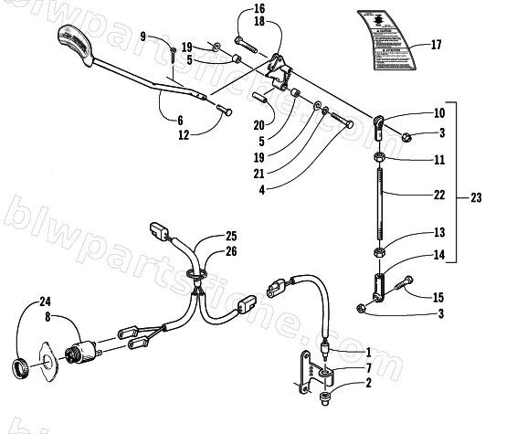 REVERSE SHIFT LEVER ASSEMBLY (OPTIONAL) diagram