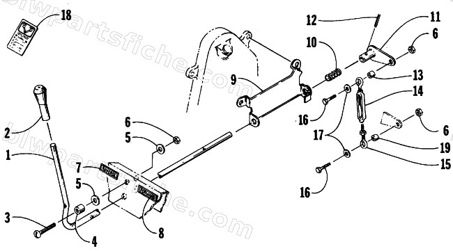 REVERSE SHIFT LEVER ASSEMBLY diagram