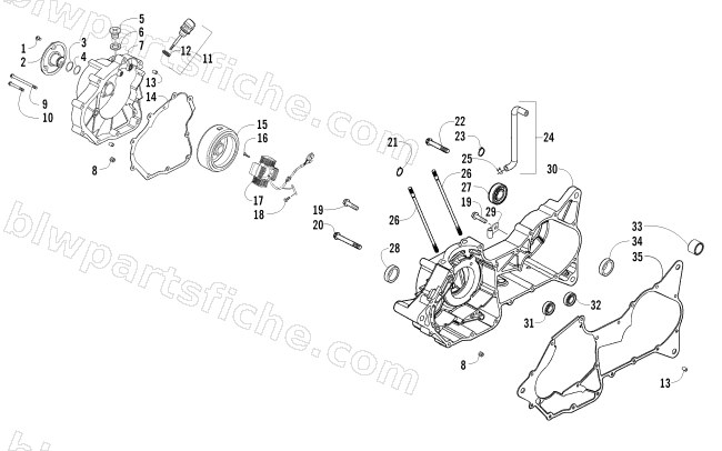 RIGHT CRANKCASE AND COVER ASSEMBLY diagram