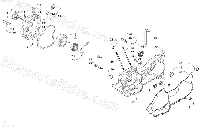 RIGHT CRANKCASE AND COVER ASSEMBLY diagram
