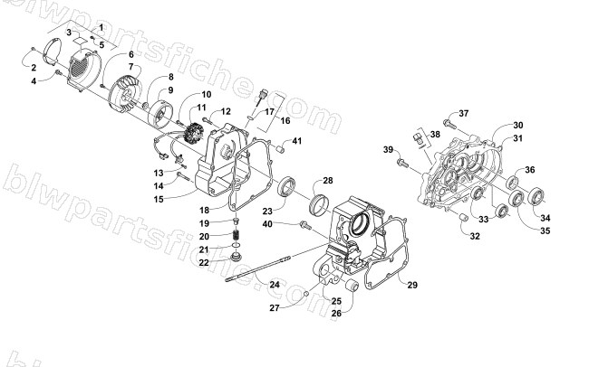 RIGHT CRANKCASE AND COVER ASSEMBLY diagram