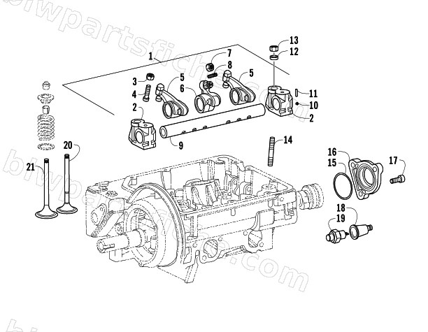 ROCKER ARM, VALVES, AND OIL SWITCH ASSEMBLIES diagram