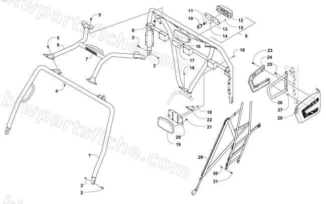 ROPS AND TAILLIGHT ASSEMBLY diagram
