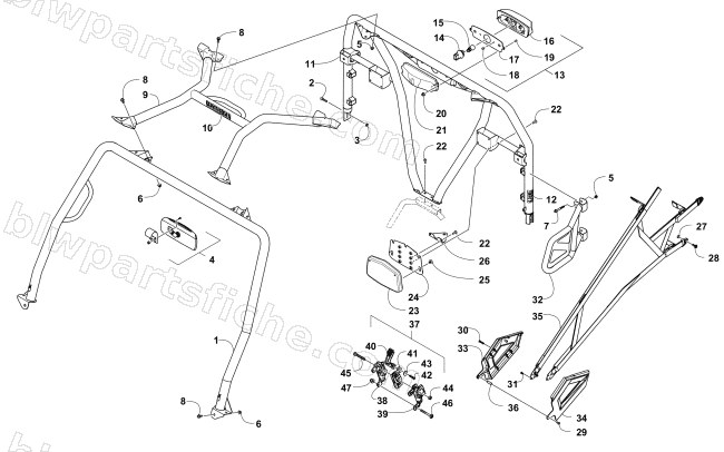 ROPS AND TAILLIGHT ASSEMBLY diagram