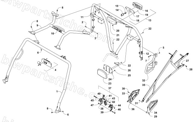 ROPS AND TAILLIGHT ASSEMBLY diagram