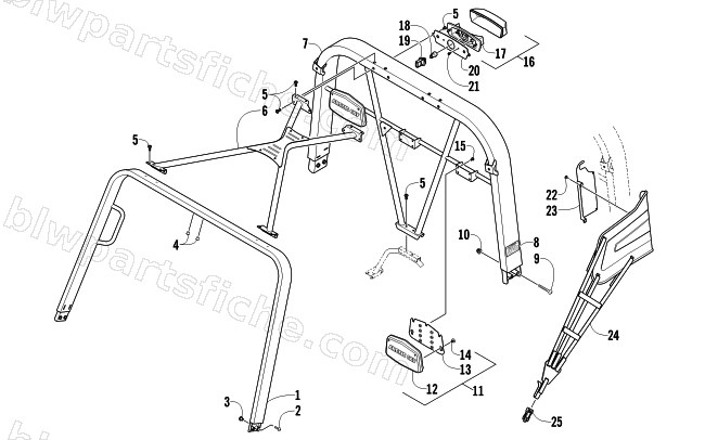 ROPS AND TAILLIGHT ASSEMBLY diagram