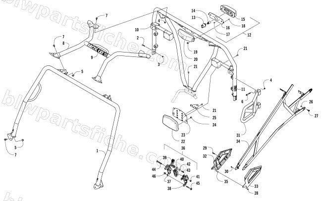 ROPS AND TAILLIGHT ASSEMBLY (SER. #  302246 AND BELOW) diagram