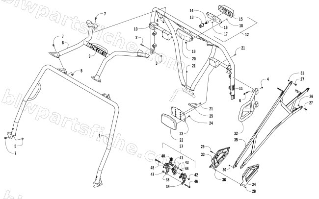 ROPS AND TAILLIGHT ASSEMBLY (SER. #  302247 AND ABOVE) diagram