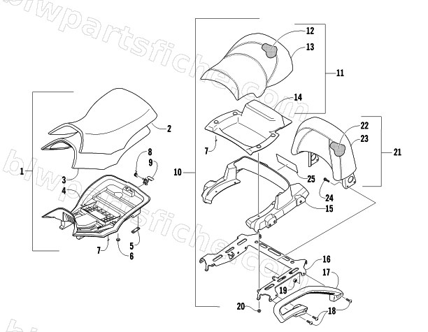 SEAT AND BACKREST ASSEMBLY diagram