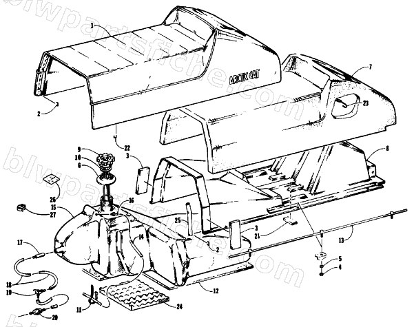 SEAT AND GAS TANK ASSEMBLIES diagram