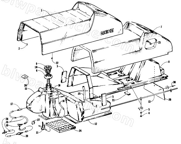 SEAT AND GAS TANK ASSEMBLIES diagram