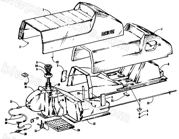 SEAT AND GAS TANK ASSEMBLIES diagram