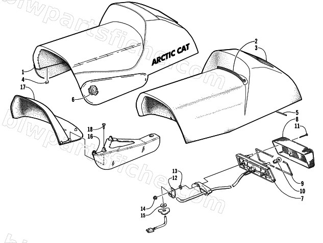 SEAT AND TAILLIGHT ASSEMBLY diagram