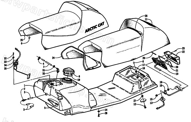 SEAT AND TAILLIGHT ASSEMBLY diagram