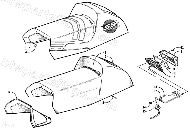SEAT AND TAILLIGHT ASSEMBLY diagram