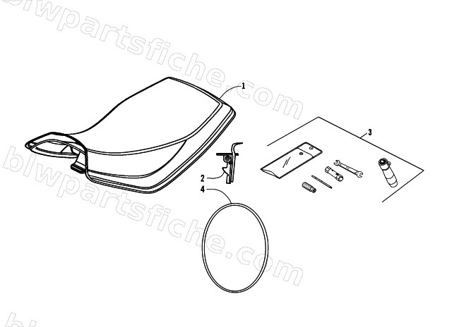SEAT AND TOOL KIT ASSEMBLY diagram