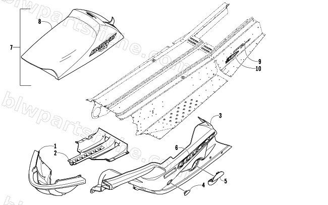 SEAT, BELLY PAN, AND DECALS diagram