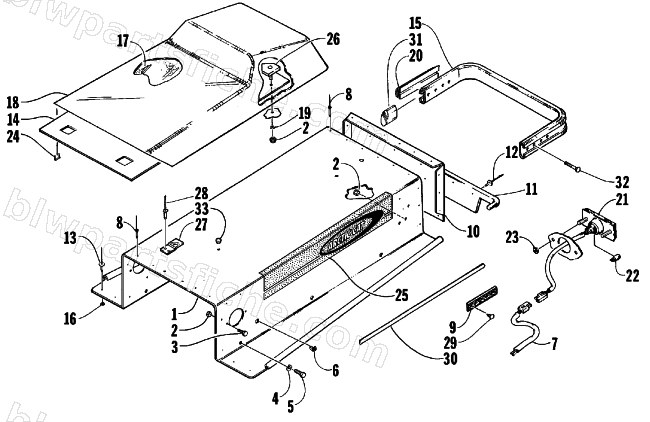 SEAT, TUNNEL, AND TAILLIGHT diagram