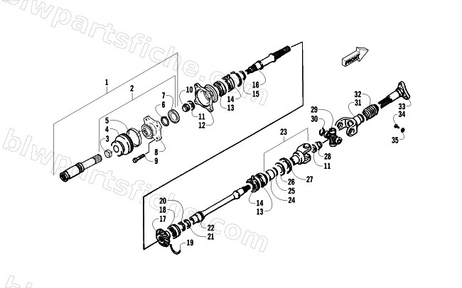 SECONDARY DRIVE ASSEMBLY diagram