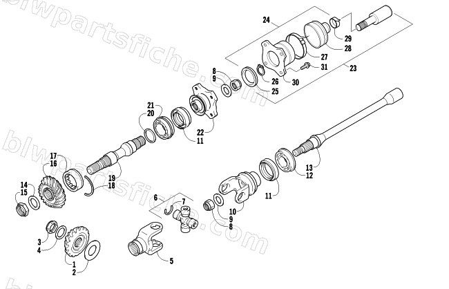 SECONDARY DRIVE ASSEMBLY diagram