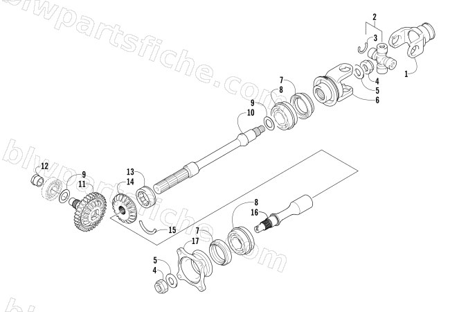 SECONDARY DRIVE ASSEMBLY (ENGINE SERIAL NO. 0700A60010050 and Up) diagram