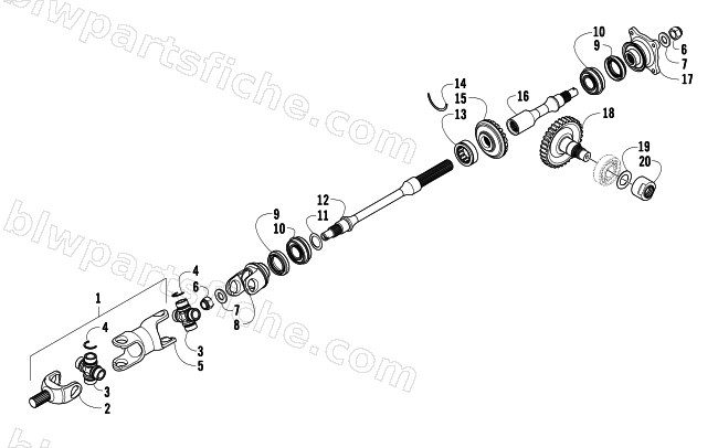 SECONDARY DRIVE ASSEMBLY (ENGINE SERIAL NO. 0950T10142250 AND UP) diagram