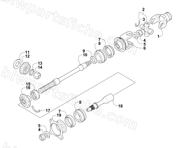 SECONDARY DRIVE ASSEMBLY (ENGINE SERIAL NO. Up to 0700A60010049) diagram