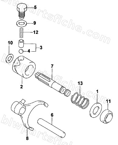 SECONDARY GEAR SHIFT ASSEMBLY (500 cc) diagram