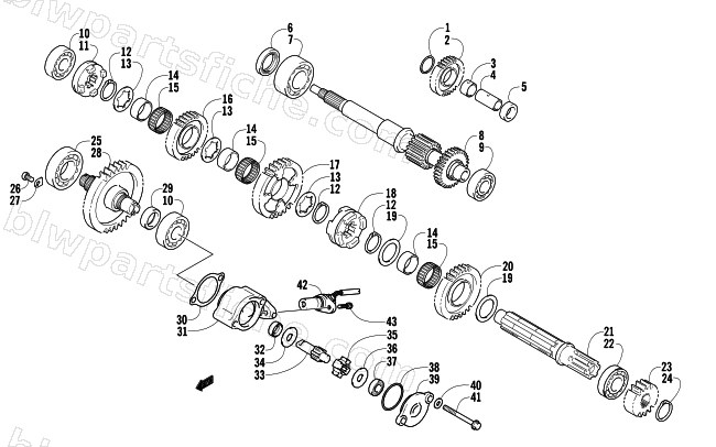 SECONDARY TRANSMISSION ASSEMBLY diagram