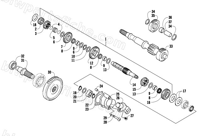 SECONDARY TRANSMISSION ASSEMBLY diagram
