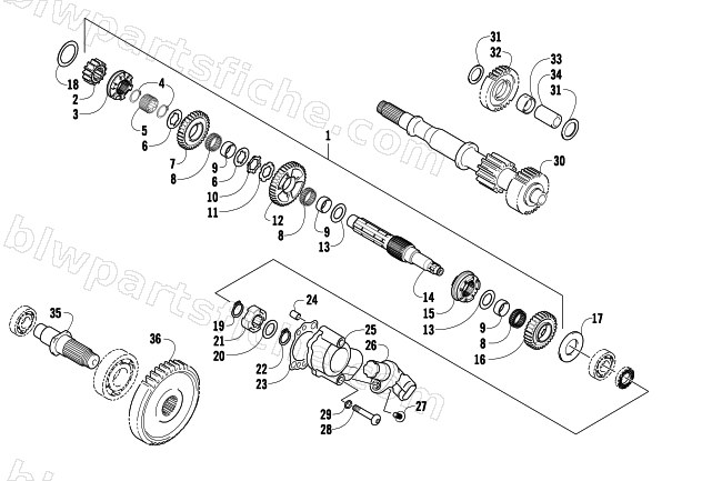 SECONDARY TRANSMISSION ASSEMBLY diagram