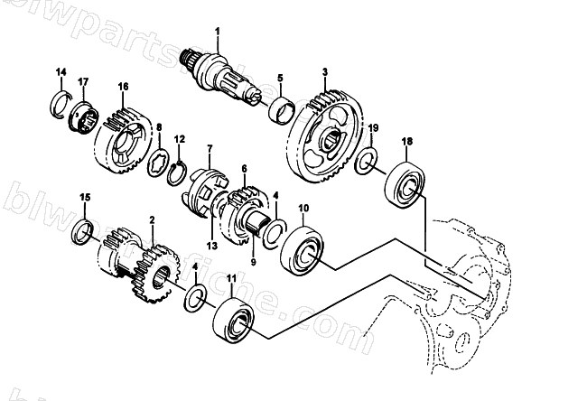SECONDARY TRANSMISSION ASSEMBLY diagram