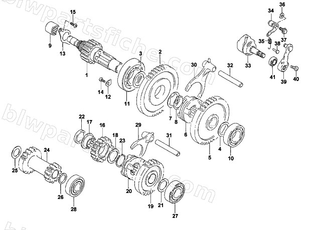 SECONDARY TRANSMISSION ASSEMBLY diagram