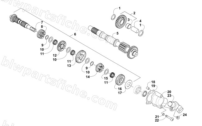 SECONDARY TRANSMISSION ASSEMBLY diagram