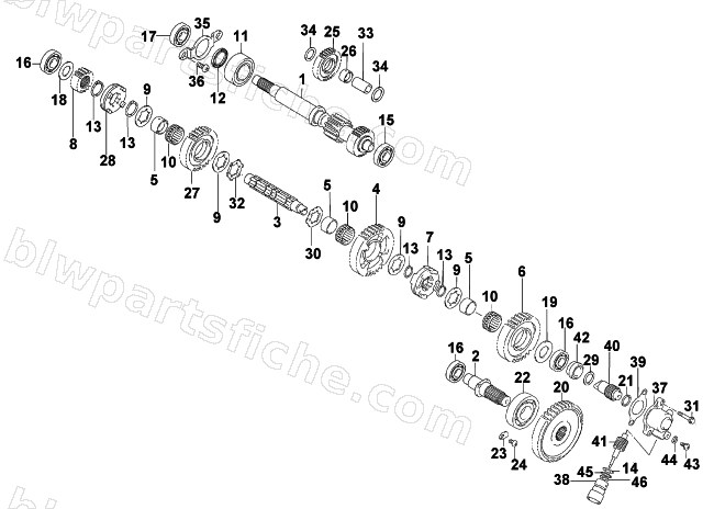 SECONDARY TRANSMISSION ASSEMBLY diagram