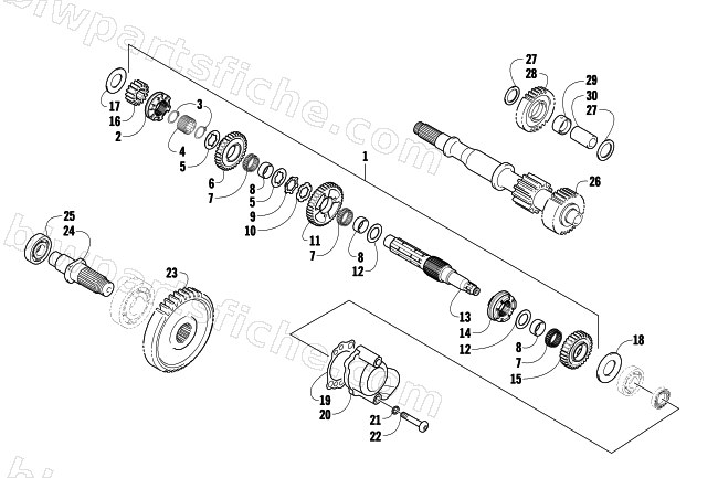 SECONDARY TRANSMISSION ASSEMBLY diagram