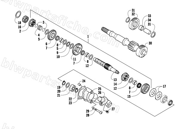 SECONDARY TRANSMISSION ASSEMBLY diagram
