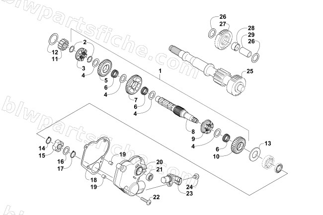 SECONDARY TRANSMISSION ASSEMBLY diagram